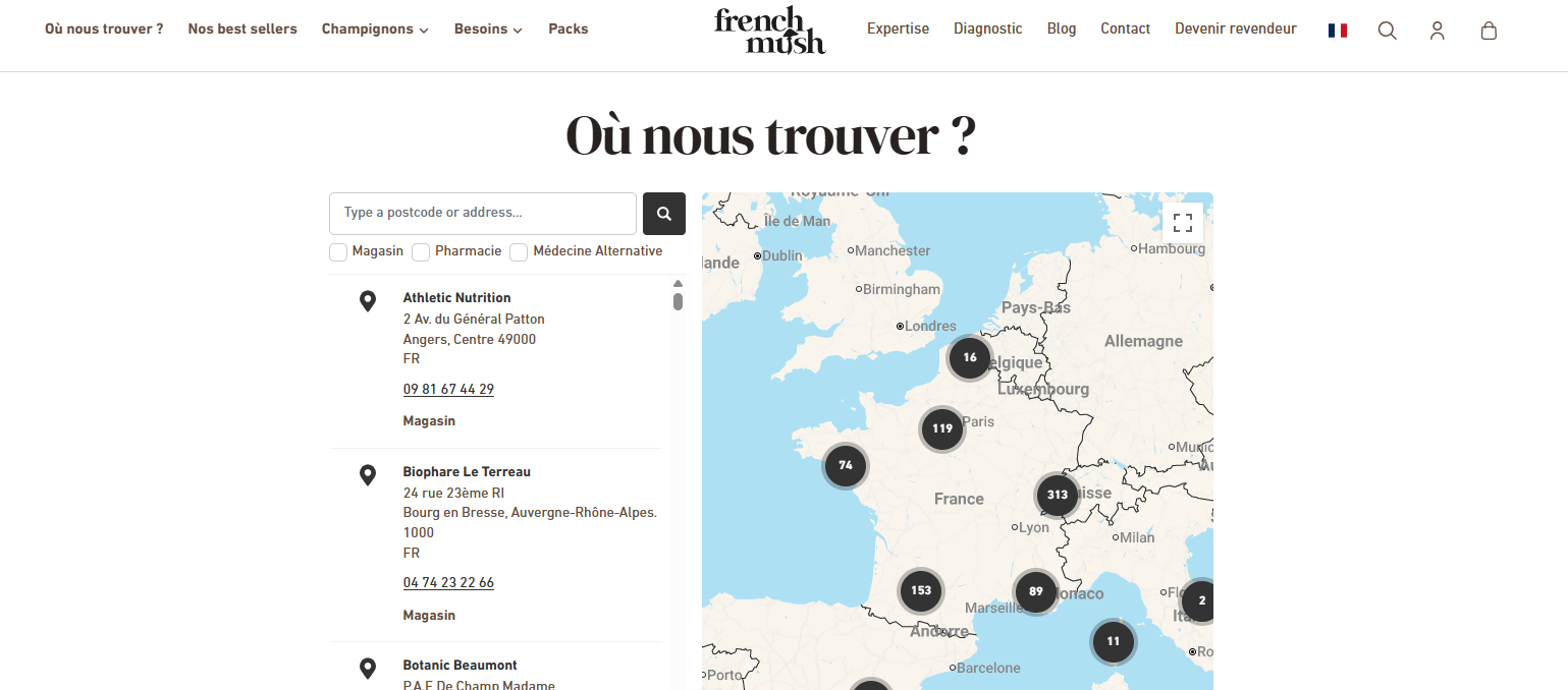 Boutique physique French mush