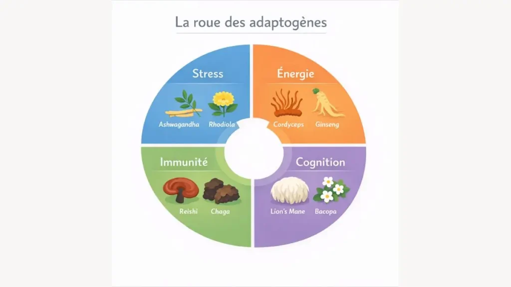 La roue des adaptogènes