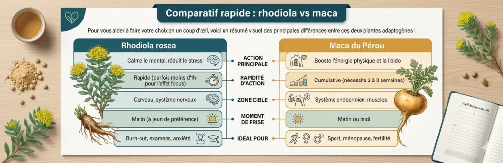 Comparatif Rhodiola ou Maca Comparatif Rhodiola ou Maca